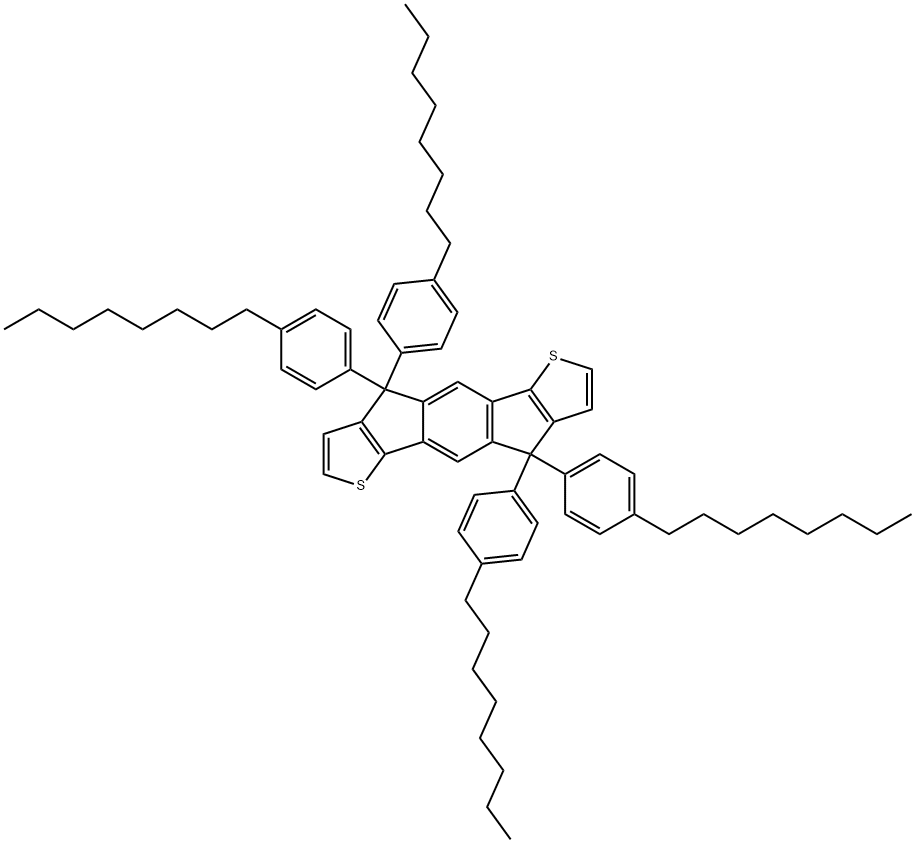 s-Indaceno[1,2-b:5,6-b']dithiophene, 4,9-dihydro-4,4,9,9-tetrakis(4-octylphenyl)- Structure