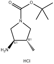 Trans-1-Boc-3-amino-4-methylpyrrolidine hydrochloride 구조식 이미지