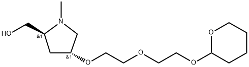 ((2S,4R)-1-Methyl-4-(2-(2-((tetrahydro-2H-pyran-2-yl)oxy)ethoxy)ethoxy)pyrrolidin-2-yl)methanol Structure