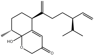 (5S,8R)-6,7,8,8a-Tetrahydro-8a-hydroxy-8-methyl-5-[(4R)-1-methylene-4-(1-methylethyl)-5-hexen-1-yl]-2H-1-benzopyran-3(5H)-one Structure