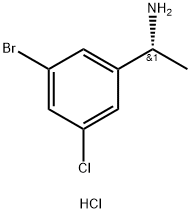 (R)-1-(3-bromo-5-chlorophenyl)ethan-1-amine hydrochloride 구조식 이미지