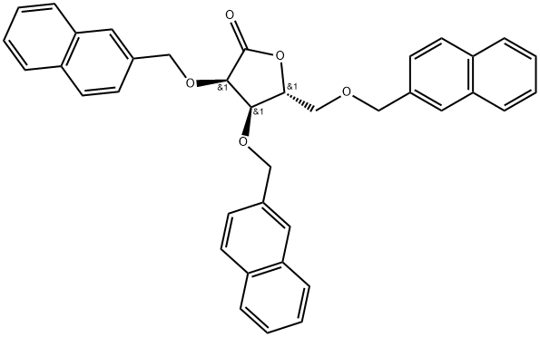 D-Ribonic acid, 2,3,5-tris-O-(2-naphthalenylmethyl)-, γ-lactone Structure