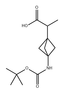 2-(3-((tert-Butoxycarbonyl)amino)bicyclo[1.1.1]pentan-1-yl)propanoic acid Structure