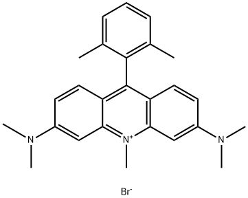 3,6-Bis(dimethylamino)-9-(2,6-dimethylphenyl)-10-methylacridin-10-ium bromide Structure