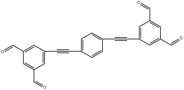 5,5'-(1,4-phenylenebis(ethyne-2,1-diyl))diisophthalaldehyde Structure