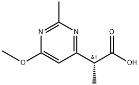 4-Pyrimidineacetic acid, 6-methoxy-α,2-dimethyl-, (αR)- 구조식 이미지