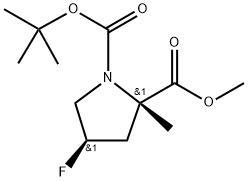 1-(tert-butyl) 2-methyl (2S,4R)-4-fluoro-2-methylpyrrolidine-1,2-dicarboxylate Structure