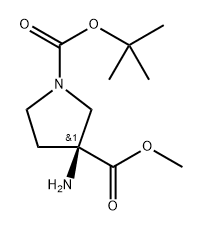 (S)-1-tert-Butyl?3-methyl?3-aminopyrrolidine-1,3-dicarboxylate Structure