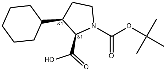 1-(1,1-Dimethylethyl) (2R,3R)-3-cyclohexyl-1,2-pyrrolidinedicarboxylate Structure