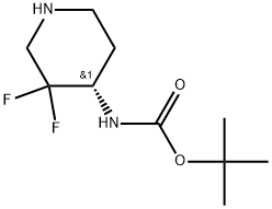 (S)-tert-butyl 3,3-difluoropiperidin-4-ylcarbamate Structure