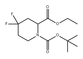 4,4-Difluoro-piperidine-1,2-dicarboxylic acid 1-tert-butyl ester 2-ethyl ester Structure