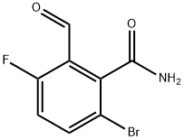 6-bromo-3-fluoro-2-formylbenzamide Structure