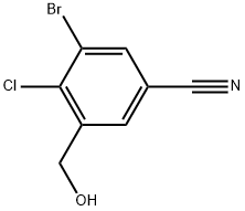 3-bromo-4-chloro-5-(hydroxymethyl)benzonitrile Structure