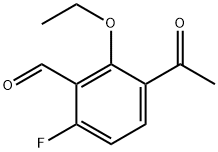 3-acetyl-2-ethoxy-6-fluorobenzaldehyde Structure