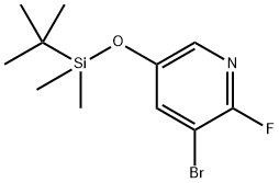 3-Bromo-5-[[(1,1-dimethylethyl)dimethylsilyl]oxy]-2-fluoropyridine Structure