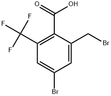 4-bromo-2-(bromomethyl)-6-(trifluoromethyl)benzoicacid Structure