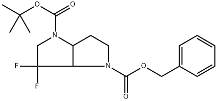 4-benzyl 1-(tert-butyl) 3,3-difluorohexahydropyrrolo[3,2-b]pyrrole-1,4-dicarboxylate Structure