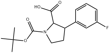 1-[(tert-butoxy)carbonyl]-3-(3-fluorophenyl)pyrrolidine-2-carboxylic acid Structure