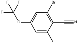 2-Bromo-6-methyl-4-(trifluoromethoxy)benzonitrile Structure