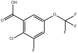 2-Chloro-3-fluoro-5-(trifluoromethoxy)benzoic acid Structure
