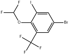 5-bromo-2-(difluoromethoxy)-1-iodo-3-(trifluoromethyl)benzene Structure