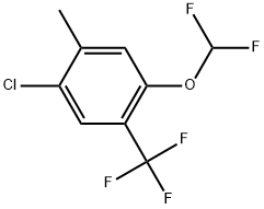 1-Chloro-4-(difluoromethoxy)-2-methyl-5-(trifluoromethyl)benzene Structure