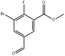 Methyl 3-bromo-2-fluoro-5-formylbenzoate 구조식 이미지