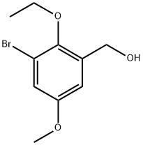 (3-Bromo-2-ethoxy-5-methoxyphenyl)methanol Structure