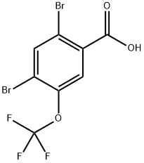 2,4-Dibromo-5-(trifluoromethoxy)benzoic acid Structure