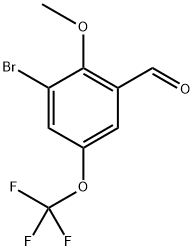 3-bromo-2-methoxy-5-(trifluoromethoxy)benzaldehyde Structure