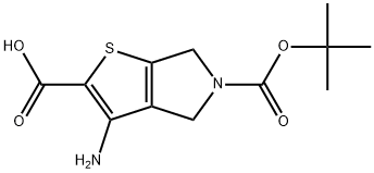 3-amino-5-(tert-butoxycarbonyl)-5,6-dihydro-4H-thieno[2,3-c]pyrrole-2-carboxylic acid Structure