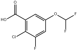 2-Chloro-5-(difluoromethoxy)-3-fluorobenzoic acid Structure