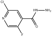 2-Chloro-5-fluoro-4-pyridinecarboxylic acid hydrazide Structure