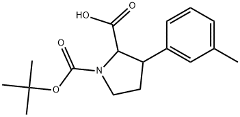 1-[(tert-butoxy)carbonyl]-3-(3-methylphenyl)pyrrolidine-2-carboxylic acid Structure