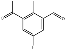 3-acetyl-5-fluoro-2-methylbenzaldehyde Structure