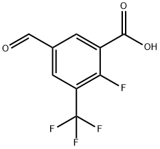 2-fluoro-5-formyl-3-(trifluoromethyl)benzoic acid Structure