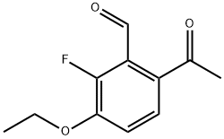 6-acetyl-3-ethoxy-2-fluorobenzaldehyde Structure