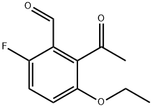 2-acetyl-3-ethoxy-6-fluorobenzaldehyde Structure