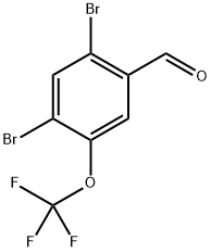 2,4-Dibromo-5-(trifluoromethoxy)benzaldehyde Structure