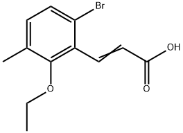 3-(6-Bromo-2-ethoxy-3-methylphenyl)-2-propenoic acid Structure