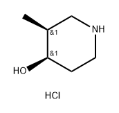 4-Piperidinol, 3-methyl-, hydrochloride (1:1), (3S,4R)- Structure