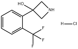 3-Azetidinol, 3-[2-(trifluoromethyl)phenyl]-, hydrochloride (1:1) Structure