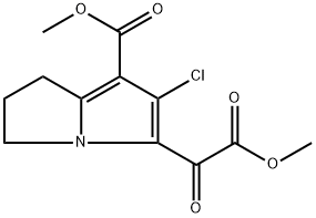 1H-Pyrrolizine-5-acetic acid, 6-chloro-2,3-dihydro-7-(methoxycarbonyl)-α-oxo-, methyl ester Structure