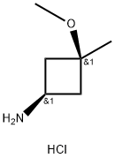 cis-3-Methoxy-3-methylcyclobutan-1-amine hydrochloride Structure