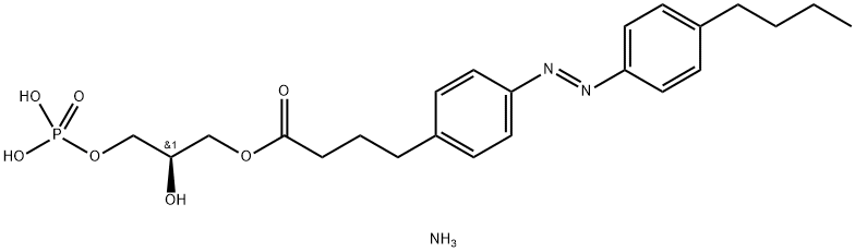Benzenebutanoic acid, 4-[(1E)-2-(4-butylphenyl)diazenyl]-, (2R)-2-hydroxy-3-(phosphonooxy)propyl ester, ammonium salt (1:1) 구조식 이미지