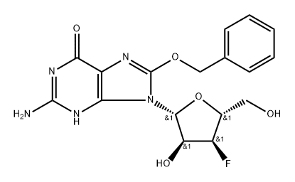 8-Benzyloxy-3'-deoxy-3'-fluoroguanosine 구조식 이미지