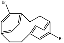 Tricyclo[8.2.2.24,7]hexadeca-4,6,10,12,13,15-hexaene, 5,12-dibromo-, stereoisomer Structure