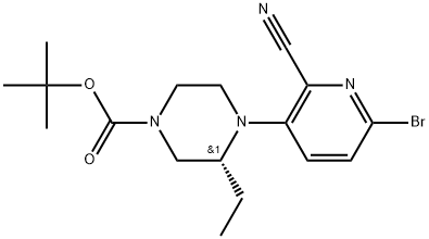 tert-butyl (3R)-4-(6-bromo-2-cyanopyridin-3-yl)-3-ethylpiperazine-1-carboxylate Structure