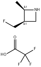 rel-(2R,3R)-3-(Fluoromethyl)-2-methylazetidine 2,2,2-trifluoroacetate 구조식 이미지