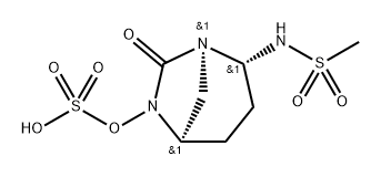 Sulfuric acid, mono[(1R,2R,5R)-2-[(methyls ulfonyl)amino]-7-oxo-1,6-diazabicyclo[3.2.1] oct-6-yl] ester 구조식 이미지